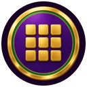 Gold coin with a dashboard grid