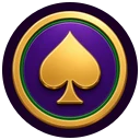Gold coin with a spade card suit