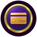 Gold coin with a credit card
