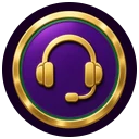 Gold coin with a support headset