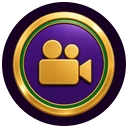 Gold coin with a video camera