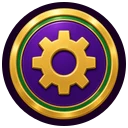 Gold coin with a gear