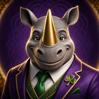 Player avatar of Oliver J. — a rhino character in a purple casino jacket