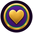 Gold coin with a heart